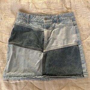 Eco Two-Tone Jean Skirt